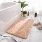 Vloerkleed badkamer - Camel - 90x60 cm - Absorberend -  Anti Slip Onderkant - Badkamer mat - Badkamer Accessoires - Tapijt Badkamer - Badkamer Tapijt - Toilet Tapijt