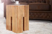 Table d'appoint élégante 30 cm en bois d'acacia brossé, peut également être utilisée comme repose-pieds