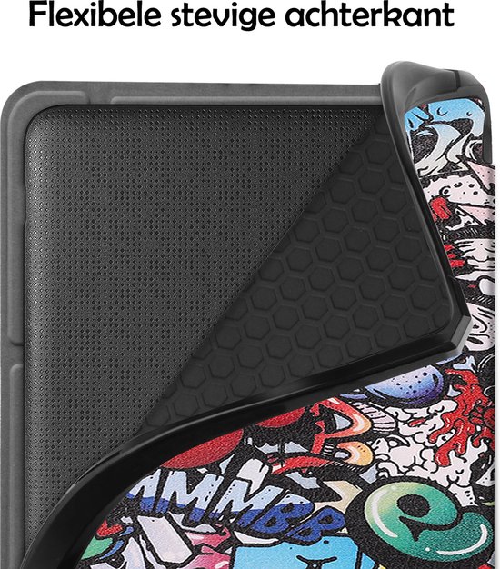 Hoesje Geschikt voor Kobo Libra 2 Hoes Bescherm Hoesje Case Sleep Cover Trifold - Hoes Geschikt voor Kobo Libra 2 Hoesje - Graffity van Hoesje  — afbeelding 5