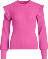 Vila Trui Vineira L/s Knit Top/2/lr 14078168 Fuchsia Pink Dames Maat - XL