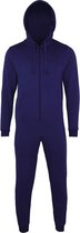 Warme onesie/jumpsuit navy blauw voor heren - huispakken volwassenen L/XL (42/44- 52/56)