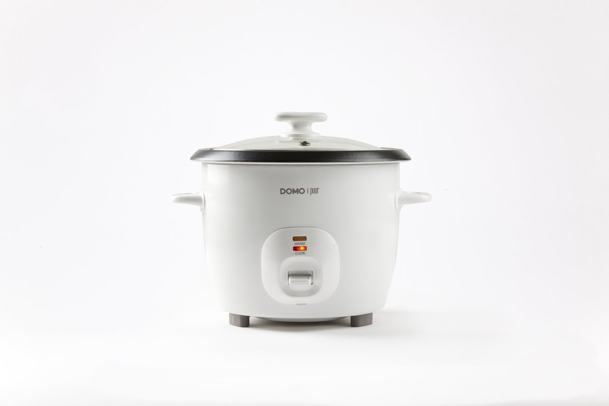 Domo DO9176RK - Rijstkoker - 1,3L - Teflon coating - PUUR - Wit