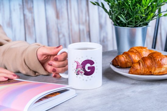 Mok met gouden oortje - roze - 250 ml