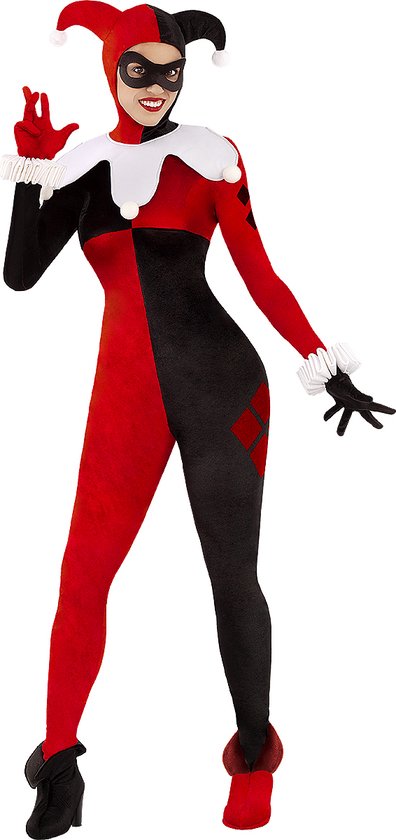 FUNIDELIA Harley Quinn kostuum - DC Comics voor vrouwen Superhelden - Maat: - Zwart