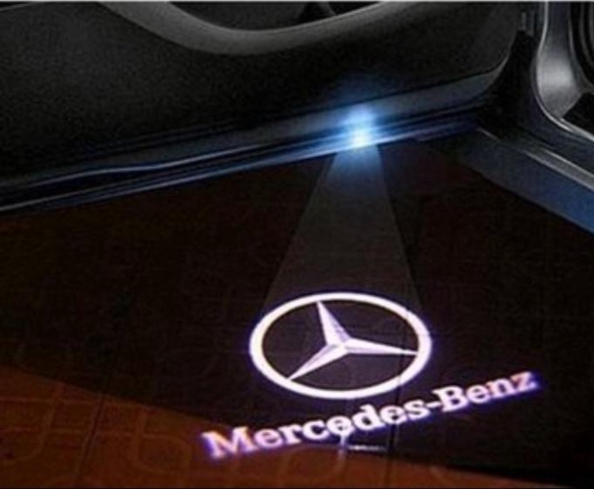 2X LED Mercedes CLA Einstiegsbeleuchtung Logo - CarLEDLogo