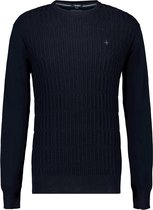 Haze&Finn Pullover Ronde Hals Structuur Navy Blauw (MC14-0201 - DarkNavy)