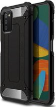 Samsung Galaxy A03S Hoesje Shock Proof Hybride Back Cover Zwart