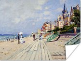 Poster The Boardwalk at Trouville - Schilderij van Claude Monet - 40x30 cm