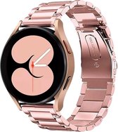 Strap-it Samsung Galaxy Watch 4 - 44mm stalen band - roze