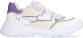 Bunnies JR 222445-572 Meisjes Lage Sneakers - Wit/Paars - Leer - Veters