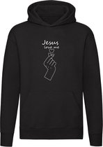 Jesus Love Me | Unisex | Trui | Sweater | Hoodie | Capuchon | Zwart | Jezus houdt van mij | Messias | Christen | Christendom | Evangelie | Nieuwe Testament | God
