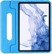 Hoes Kinderen Geschikt voor Samsung Galaxy Tab S8 Plus - Kids proof back cover - Draagbare tablet kinderhoes met handvat – Blauw