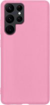 Samsung Galaxy S22 Ultra Hoesje Siliconen - Samsung Galaxy Galaxy S22 Ultra Hoesje Licht Roze Case - Samsung Galaxy Galaxy S22 Ultra Cover Siliconen Back Cover - Licht Roze