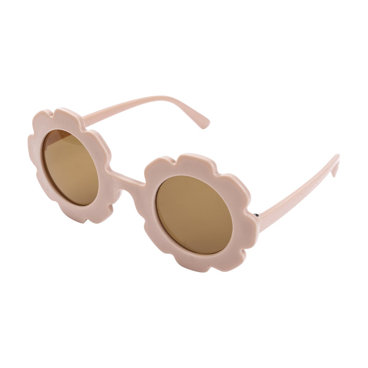 Maesy - kinderzonnebril Sunny - bloem zonnebril voor kinderen - peuters - jongens en meisjes - UV400 bescherming - hippe retro bril rond - licht roze