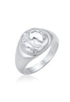 Elli Dames Ring Dames zegelring Globe Travel Trend Blogger in 925 Sterling Zilver