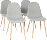 Set van 4 stoelen in grijze stof - L 45 x D 53 x H 85 cm - CLODY