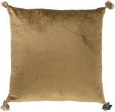 Kussen velours kwastjes goud - gold - Kolony - 45x45cm