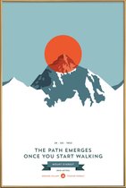 JUNIQE - Poster met kunststof lijst Mount Everest oranje - foto -13x18