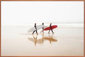 JUNIQE - Poster met kunststof lijst Surf Triple 1 -13x18 /Ivoor