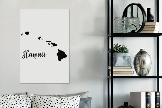 Tableau sur toile contour d'Hawaï - 40x60 cm - Décoration murale