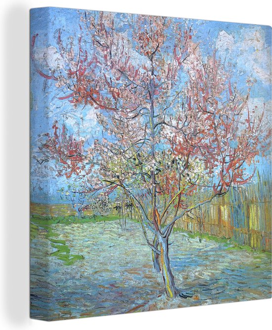 Canvas Schilderij De roze perzikboom - Schilderij van Vincent van Gogh - Wanddecoratie