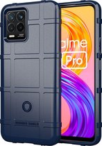 Realme 8 Hoesje - Mobigear - Rugged Shield Serie - TPU Backcover - Blauw - Hoesje Geschikt Voor Realme 8