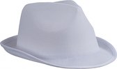Trilby feesthoedje wit voor volwassenen - Carnaval party verkleed hoeden