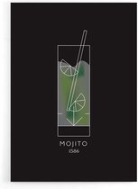 Walljar - Mojito Cocktail - Muurdecoratie - Poster
