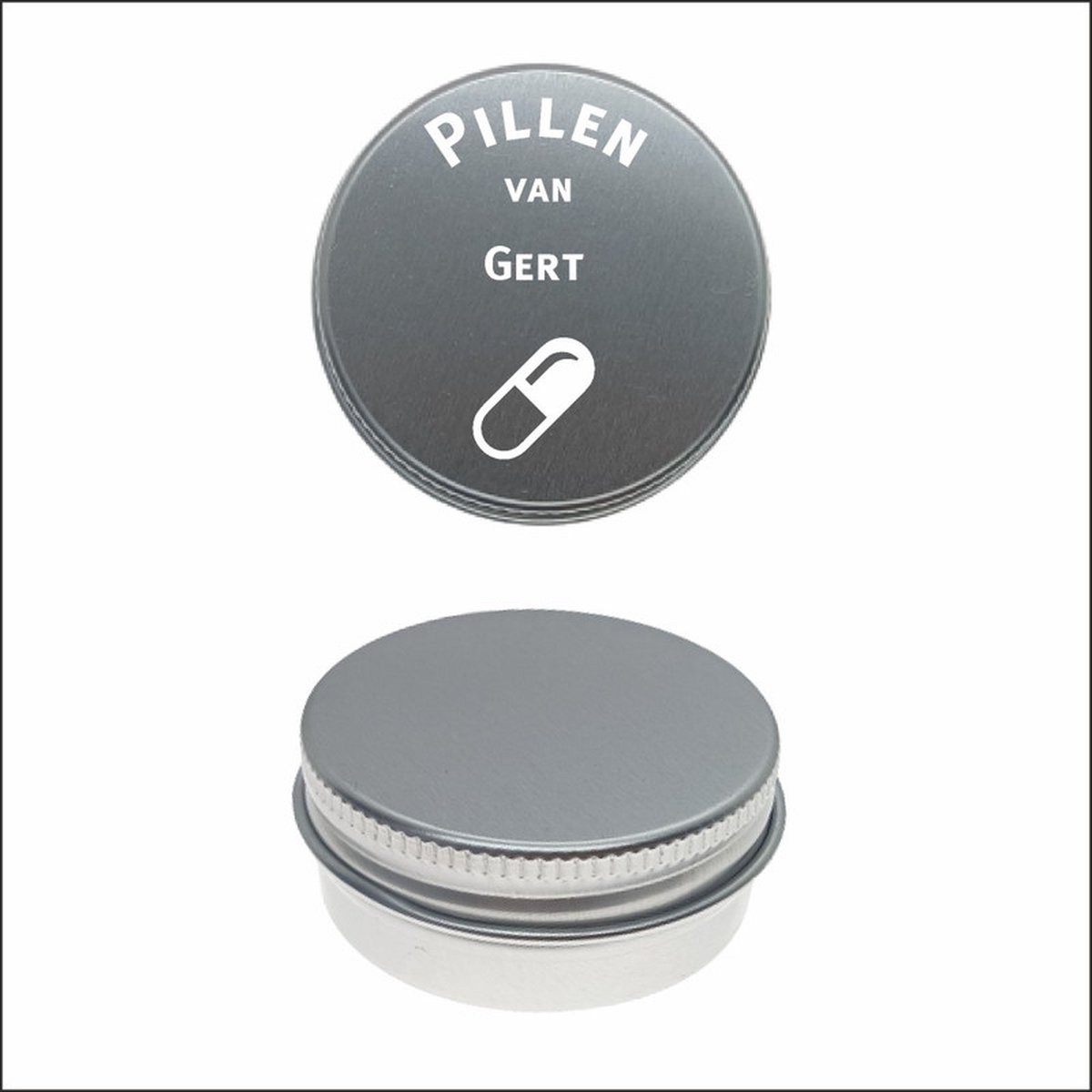 Goedkoopste Pillen Blikje Met Naam Gravering - Gert