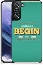 Smartphone Hoesje Geschikt voor Samsung Galaxy S22 Pro Backcase TPU Siliconen Hoesje met Zwarte rand Quote Begin