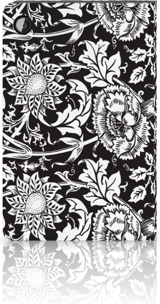 Samsung Galaxy Tab A8 2021/2022 Tablet Cover Black Flowers
