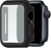 Apple Watch 7 Hoesje met Screenprotector glas - 41mm - Zwart