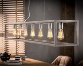 Crea Hanglamp Eetkamer 7L rechthoek 4-kante buis/Zilver - Industrieel hanglampen - industriële Design