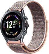 Strap-it Nylon smartwatch bandje - geschikt voor Fossil Gen 6 44mm / Gen 5 / Gen 5e 44mm - roze