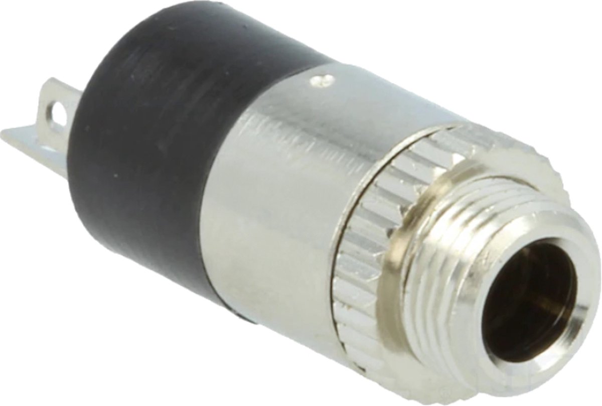 Soldeerbaar Stereo 3,5mm Jack Chassis (v) - Zwart/Zilver