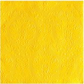 60x Luxe servetten barok patroon geel 33 x 33 cm - Papieren servetten 3-laags - Servetten elegance geel -