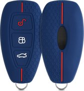 kwmobile autosleutel hoesje voor Ford 3-knops autosleutel Keyless Go - Autosleutel behuizing in donkerblauw / rood