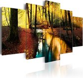 Schilderij - Autumn silence: forest.