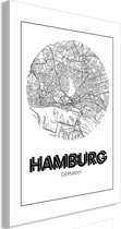 Schilderij - Retro Hamburg (1 Part) Vertical.