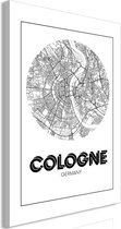 Schilderij - Retro Cologne (1 Part) Vertical.