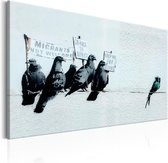 Schilderij - Protesting Birds by Banksy.