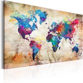 Schilderij - World Map: Urban Style.