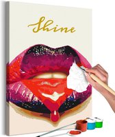 Doe-het-zelf op canvas schilderen - Shiny Lips.