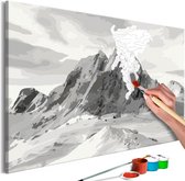 Doe-het-zelf op canvas schilderen - Alps Panorama.