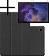 Samsung Galaxy Tab A8 Hoesje Met Screenprotector Zwart Book Case Cover Met Screen Protector - Zwart