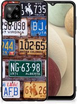 Telefoon Hoesje Geschikt voor Samsung Galaxy A12 Hippe Hoesjes met Zwarte rand Kentekenplaten