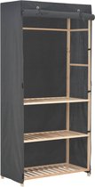 Decoways - Kledingkast 3-laags 79x40x170 cm stof grijs