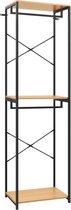 Decoways - Kledingkast 60x40x213 cm metaal spaanplaat zwart en eikenkleur