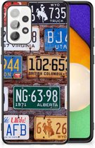 Telefoon Hoesje Geschikt voor Samsung Galaxy A52 | A52s (5G/4G) Hippe Hoesjes met Zwarte rand Kentekenplaten