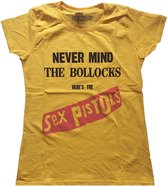 Sex Pistols Dames Tshirt -L- Never Mind The Bollocks Original Album Geel